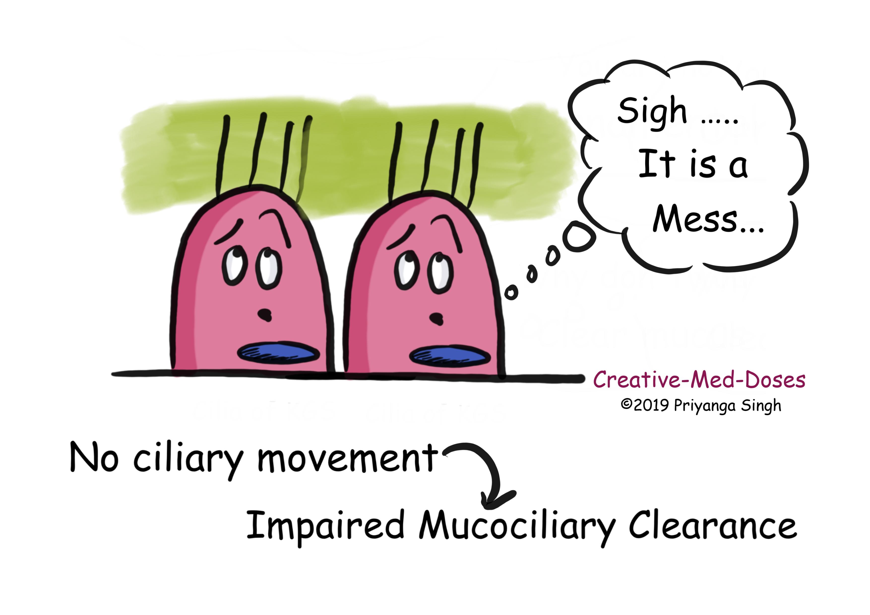 Impaired mucociliary clearance 